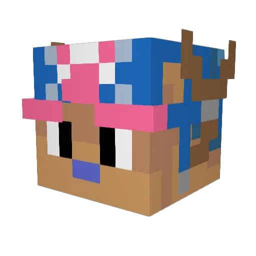 supervache Minecraft avatar head, 3D render