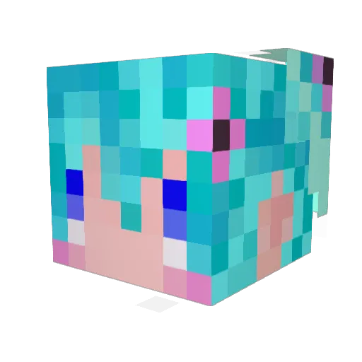 supiruka Minecraft avatar head, 3D render