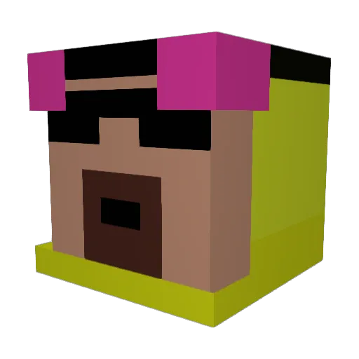 suprasol Minecraft avatar head, 3D render