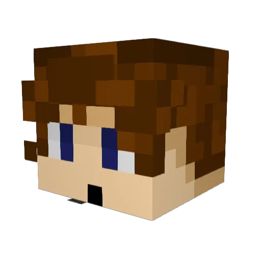 suptle Minecraft avatar head, 3D render