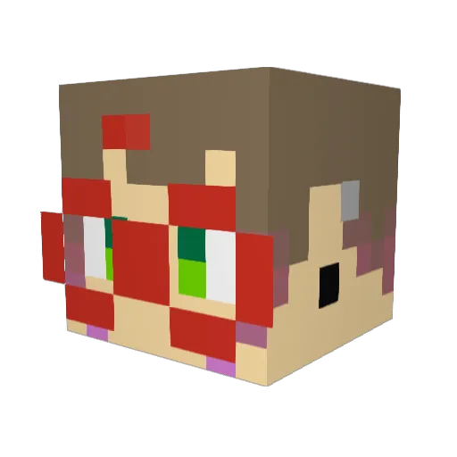 supuru Minecraft avatar head, 3D render