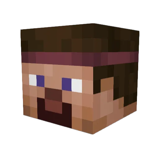 suqn Minecraft avatar head, 3D render