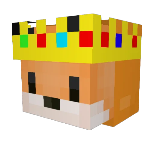 susfoxer Minecraft avatar head, 3D render