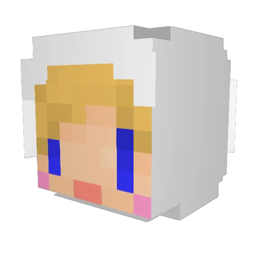sutetora Minecraft avatar head, 3D render