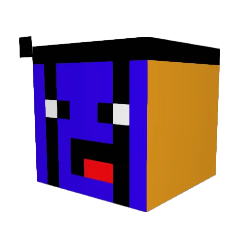 sutsui Minecraft avatar head, 3D render