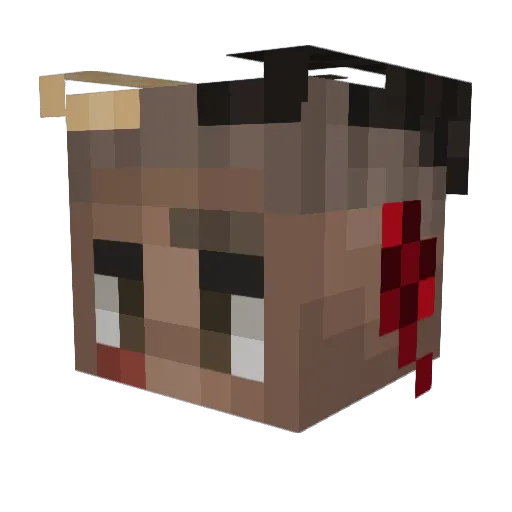 suuspendeed Minecraft avatar head, 3D render