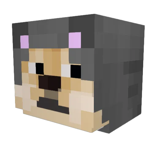 suuwa Minecraft avatar head, 3D render