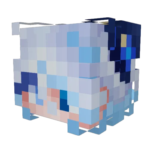 suxiaoq Minecraft avatar head, 3D render