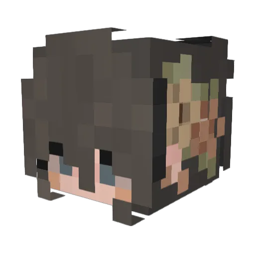 suyuns Minecraft avatar head, 3D render