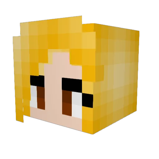 suzlala Minecraft avatar head, 3D render