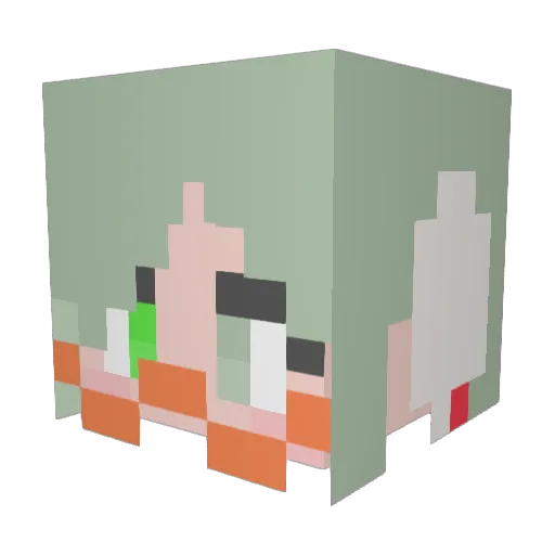 suzu_02 Minecraft avatar head, 3D render