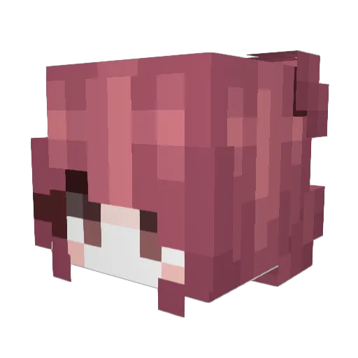 suzubel1e Minecraft avatar head, 3D render