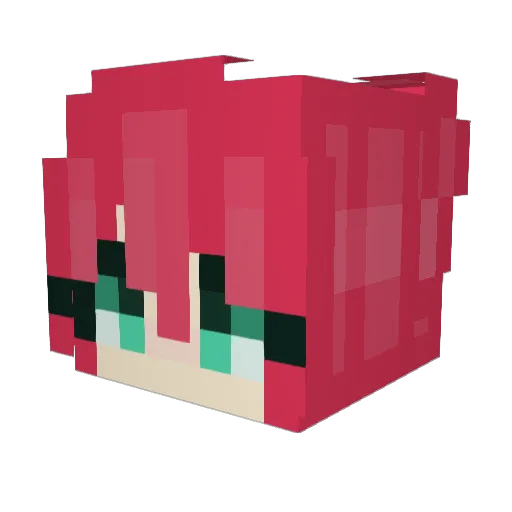 suzukiu Minecraft avatar head, 3D render