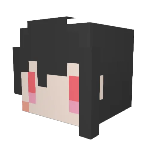 suzuni_y Minecraft avatar head, 3D render
