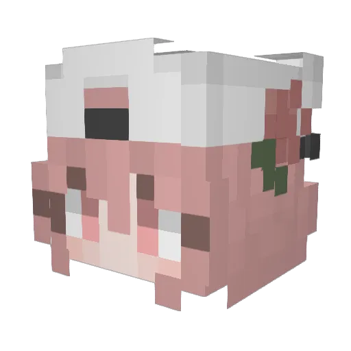 suzuran_ Minecraft avatar head, 3D render