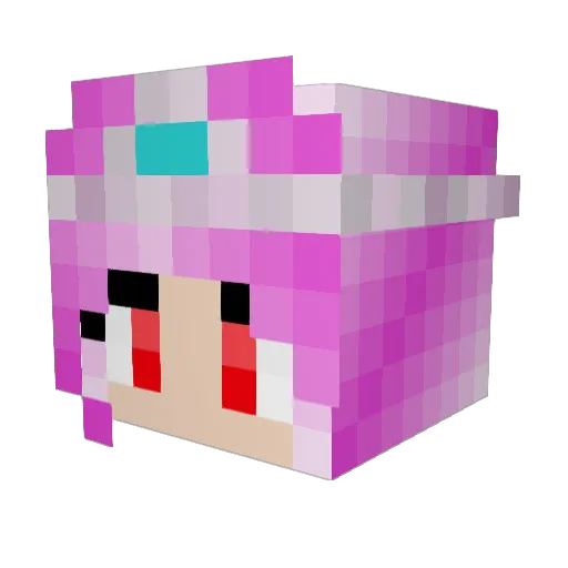 suzy666 Minecraft avatar head, 3D render