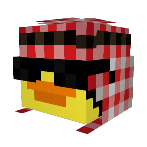 swagnpopo Minecraft avatar head, 3D render