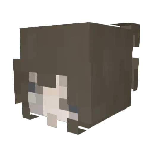 sweatlean Minecraft avatar head, 3D render