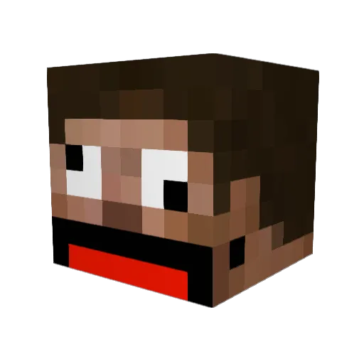 sweatytit Minecraft avatar head, 3D render