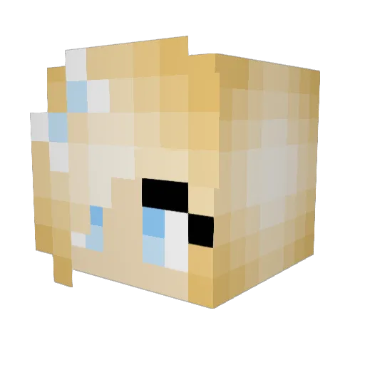 sweet_gi Minecraft avatar head, 3D render