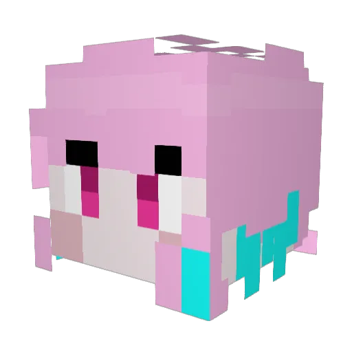 sweetiebit Minecraft avatar head, 3D render