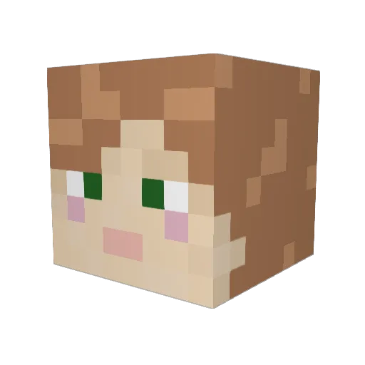 sweetiecry Minecraft avatar head, 3D render