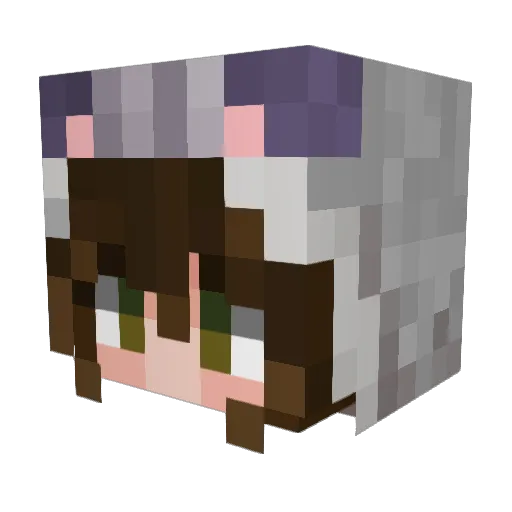 sweetnessa Minecraft avatar head, 3D render