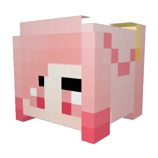 sweetxyuna Minecraft avatar head, 3D render