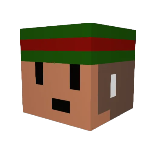 swirles Minecraft avatar head, 3D render