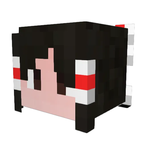 swwing Minecraft avatar head, 3D render