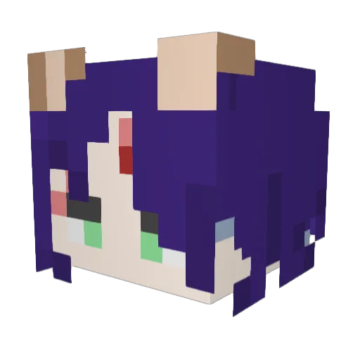 sya_ruru Minecraft avatar head, 3D render