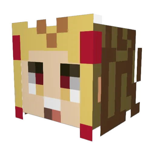 syachi_ Minecraft avatar head, 3D render