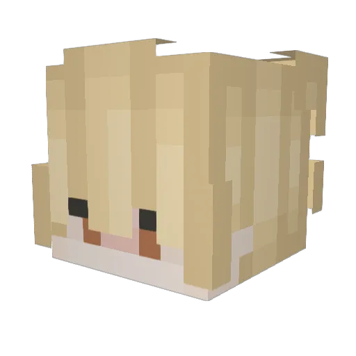 syarua Minecraft avatar head, 3D render