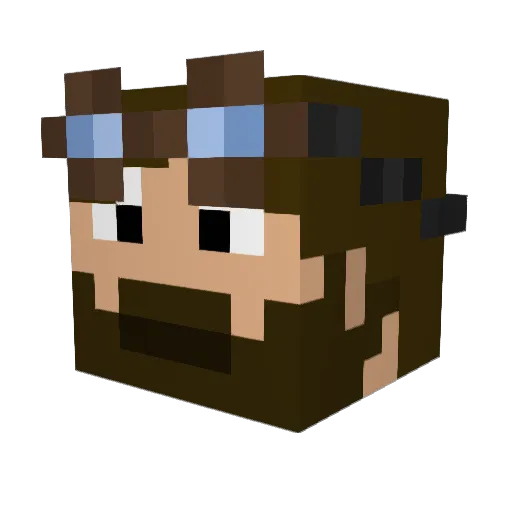 sydric Minecraft avatar head, 3D render