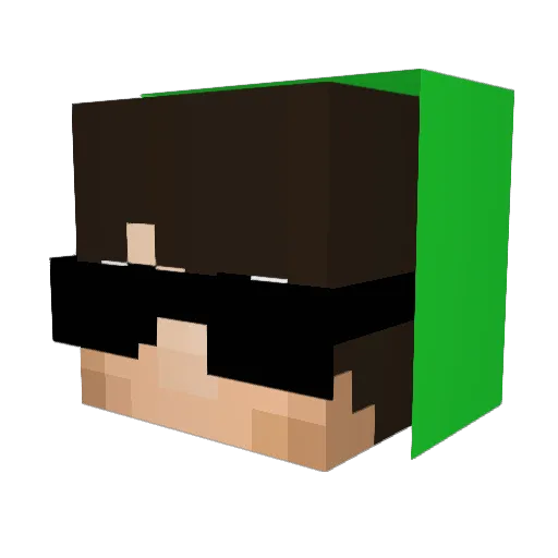 sykpe Minecraft avatar head, 3D render