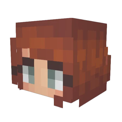 symie Minecraft avatar head, 3D render