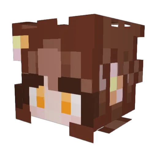 symiki Minecraft avatar head, 3D render