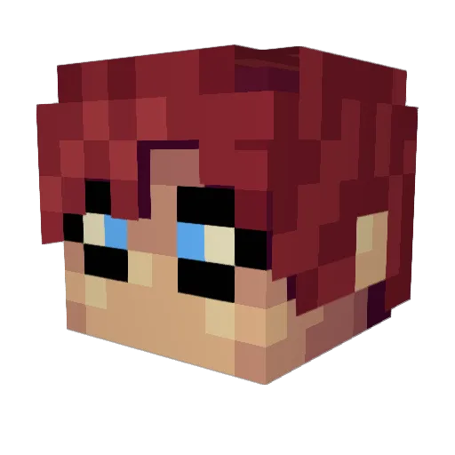 sympathytic Minecraft avatar head, 3D render