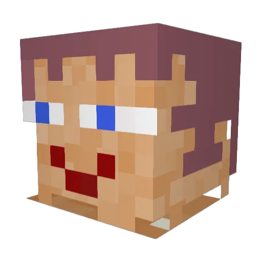 synapticjuice Minecraft avatar head, 3D render