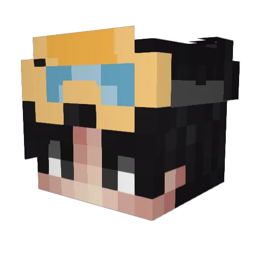 syntxed Minecraft avatar head, 3D render