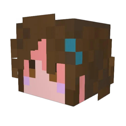 syocora Minecraft avatar head, 3D render