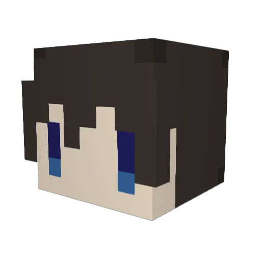 syogase Minecraft avatar head, 3D render