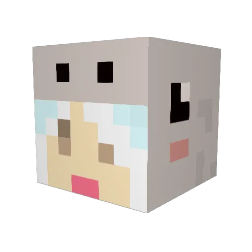 syuesi Minecraft avatar head, 3D render
