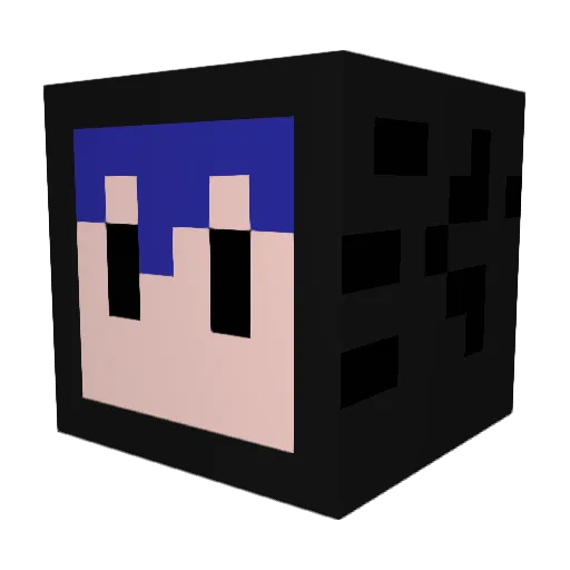 syuntei Minecraft avatar head, 3D render