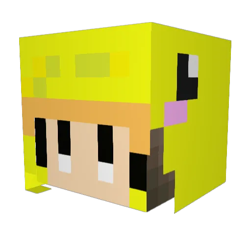 syuradon Minecraft avatar head, 3D render