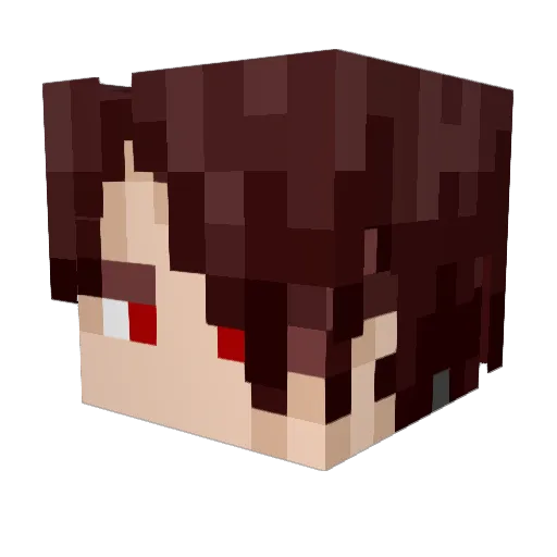 szryou Minecraft avatar head, 3D render
