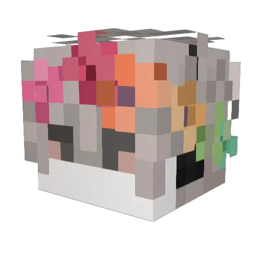 szyuiru Minecraft avatar head, 3D render