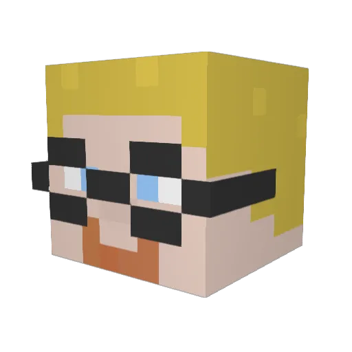 t0d Minecraft avatar head, 3D render