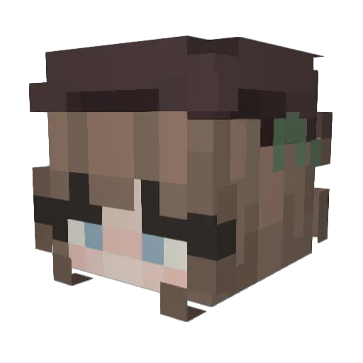 t124ava Minecraft avatar head, 3D render