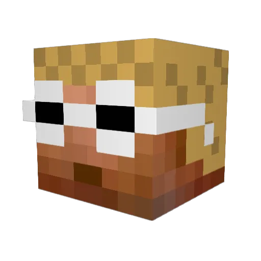 t33t Minecraft avatar head, 3D render